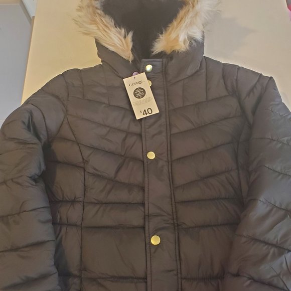 Girls Youth Black Winter Jacket - Picture 3 of 4
